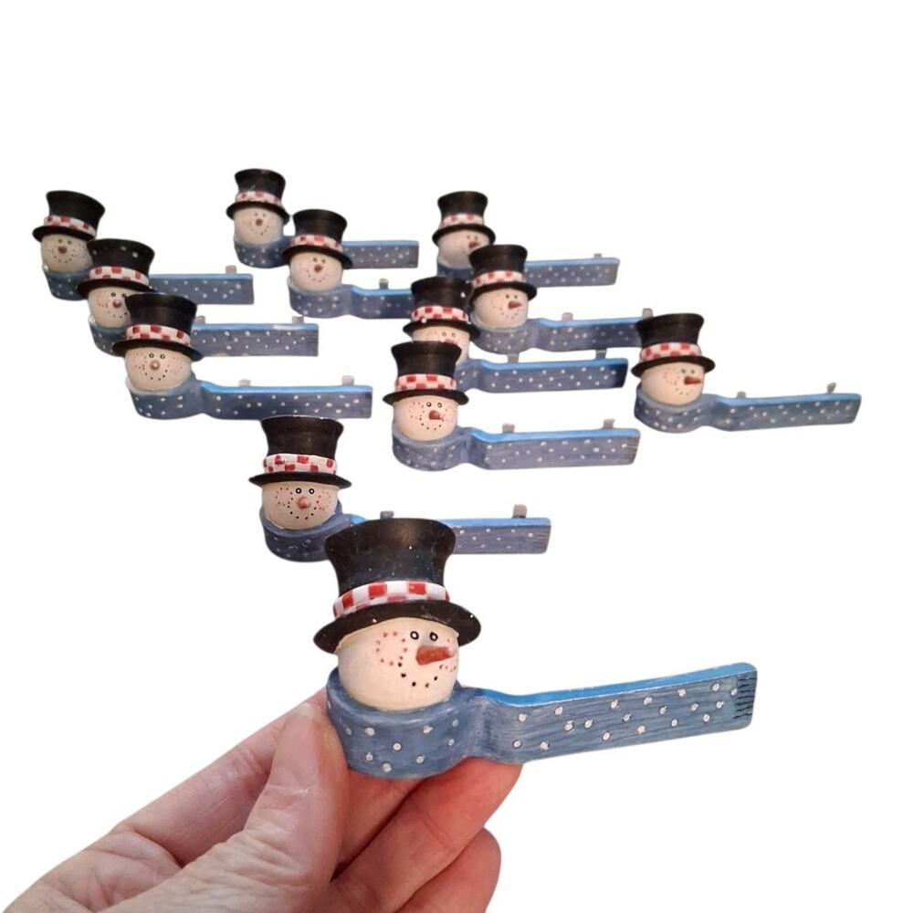 Midwest Jolly Follies Sandi Gore Evans‎ 12 Snowman Place Card Holders 3.75" READ